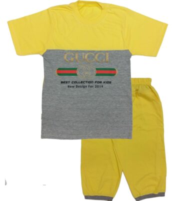 تیشرت و شلوارک پسرانه GUCCI زرد