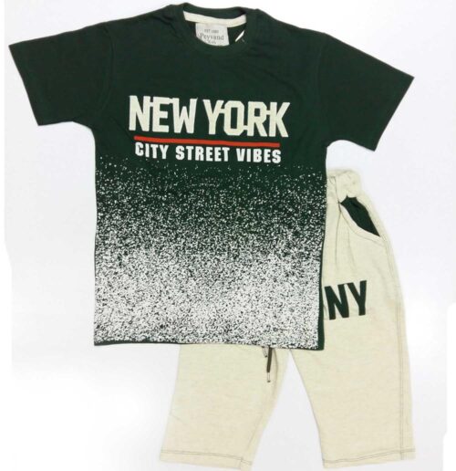 تیشرت و شلوارک پسرانه NEW YORK سبز