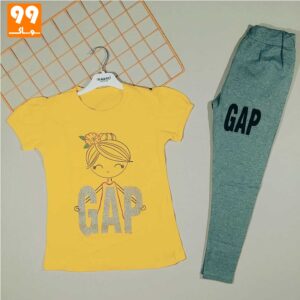 تیشرت و شلوارک دخترانه GAP زرد