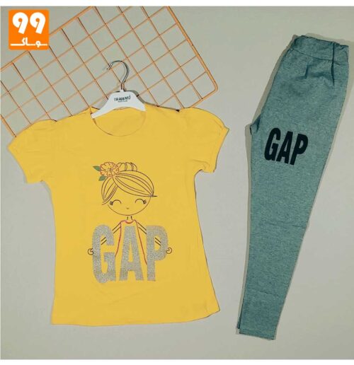 تیشرت و شلوارک دخترانه GAP زرد