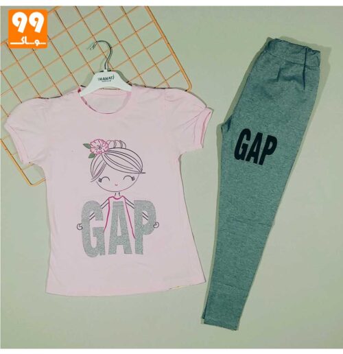 تیشرت و شلوارک دخترانه GAP صورتی