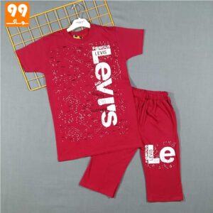 تیشرت و شلوارک پسرانه LEVIS زرشکی