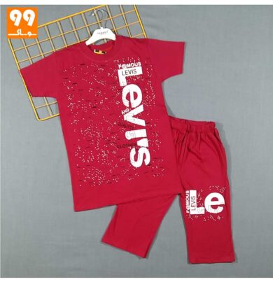 تیشرت و شلوارک پسرانه LEVIS زرشکی