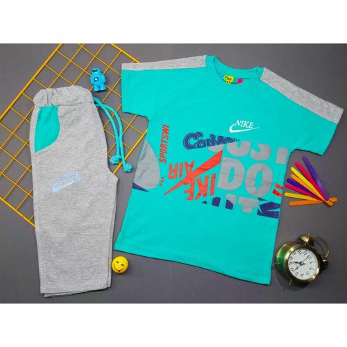 تیشرت شلوارک پسرانه NIKE فیروزه ای کد 5010