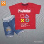 ست پسرانه طرح play station قرمز کد 5015