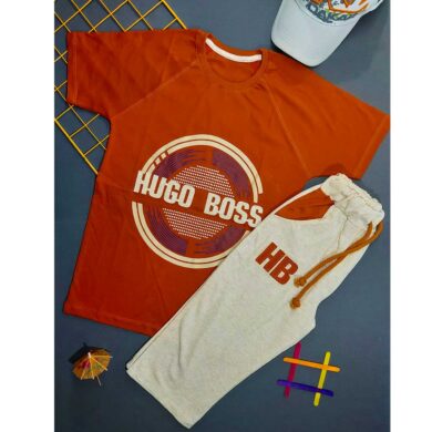 بلوز شلوارک پسرانه HUGO BOSS نارنجی کد 4785