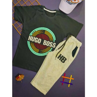 بلوز شلوارک پسرانه HUGO BOSS یشمی کد 4785