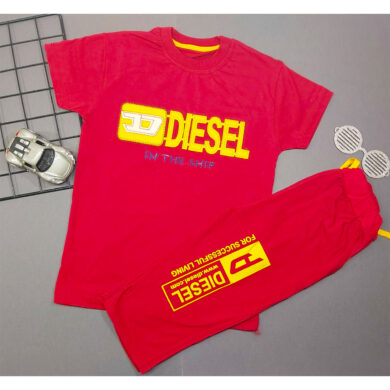 تیشرت و شلوارک پسرانه DIESEL زرشکی کد 5003