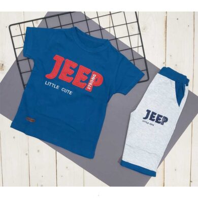 تیشرت شلوارک پسرانه JEEP آبی کد 4939