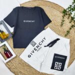 ست کراپ و شلوارک زنانه GIVENCHY مشکی کد 9464