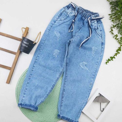 شلوار جین بچه گانه مام فیت 10 تا 12 سال کد 9718