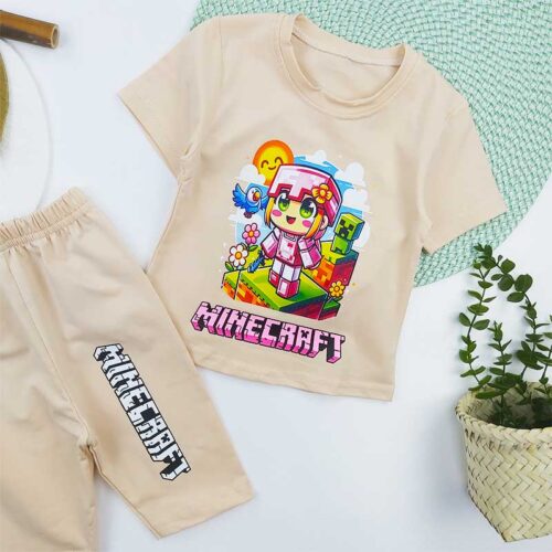 تیشرت ساپورت دخترانه مانکرافت کرم کد 10348