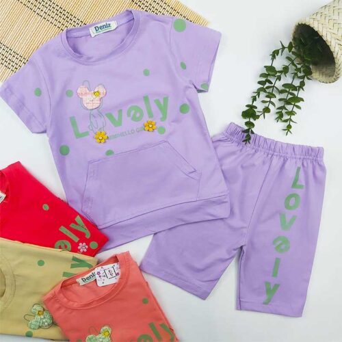 تیشرت شلوارک دخترانه LOVELY کد 10230