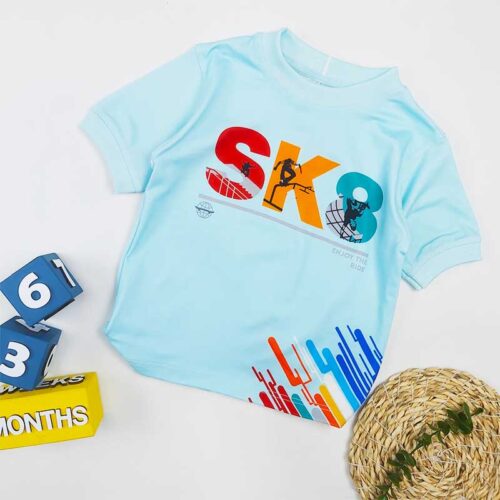تیشرت پسرانه SK8 آبی کد10207