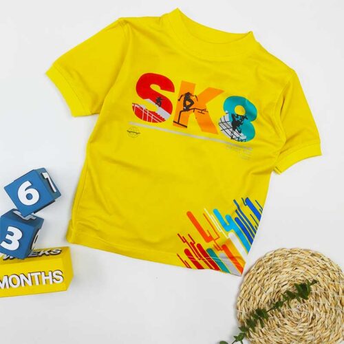 تیشرت پسرانه SK8 زرد کد10207