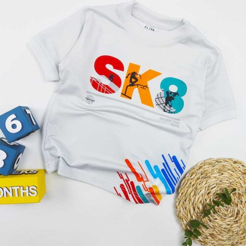 تیشرت پسرانه SK8 طوسی کد10207