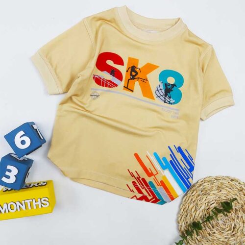 تیشرت پسرانه SK8 کرم کد10207