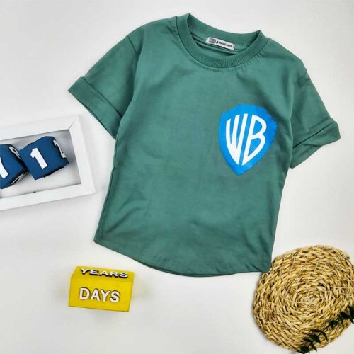 تیشرت پسرانه WB سبز کد 10340