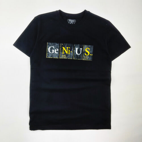تیشرت مردانه چاپ GENIUS مشکی کد 10301
