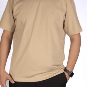 تیشرت بیسیک مردانه کرم زوم کد 10452