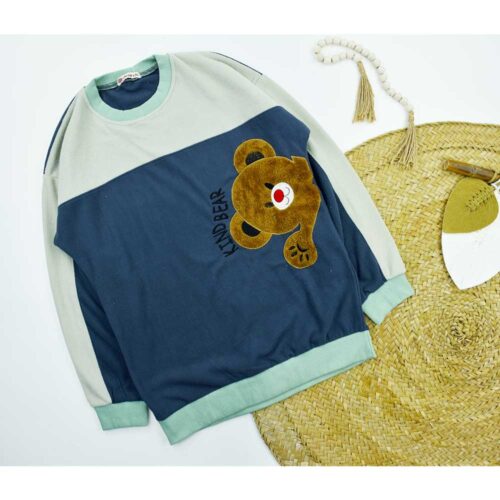 بلوز حوله ای تدی زنانه آبی کد 10753