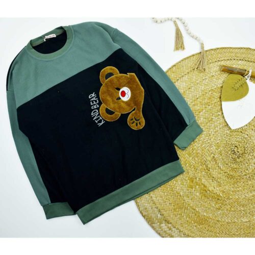 بلوز حوله ای تدی زنانه مشکی کد 10753