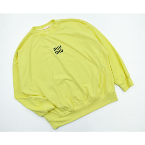 بلوز زنانه ژاکارد miu miu زرد کد 10757