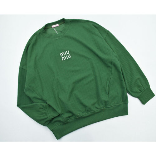 بلوز زنانه ژاکارد miu miu سبز کد 10757