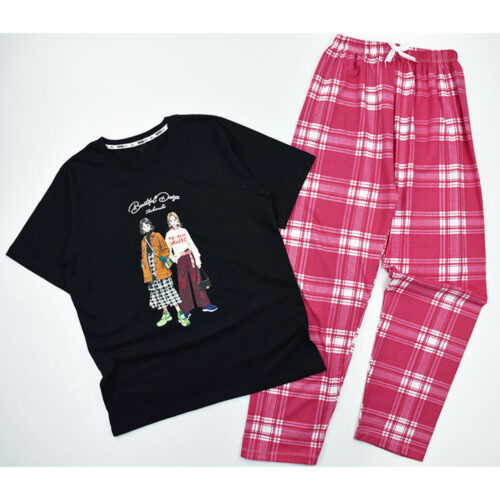 تیشرت و شلوار راحتی زنانه طرخ دو دختر زوم2 کد 10758