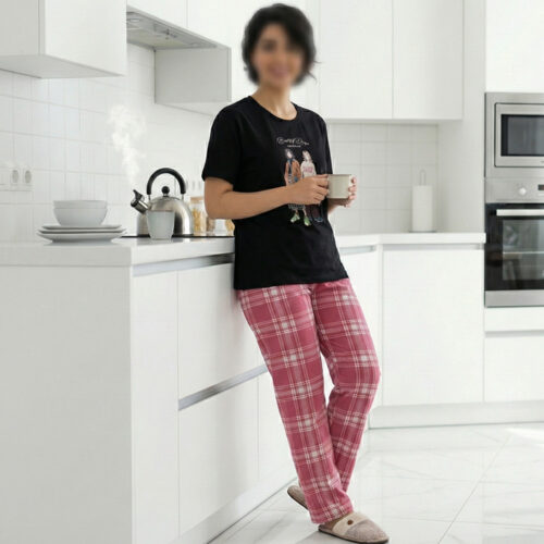 تیشرت و شلوار راحتی زنانه طرخ دو دختر ژرنال کد 10758