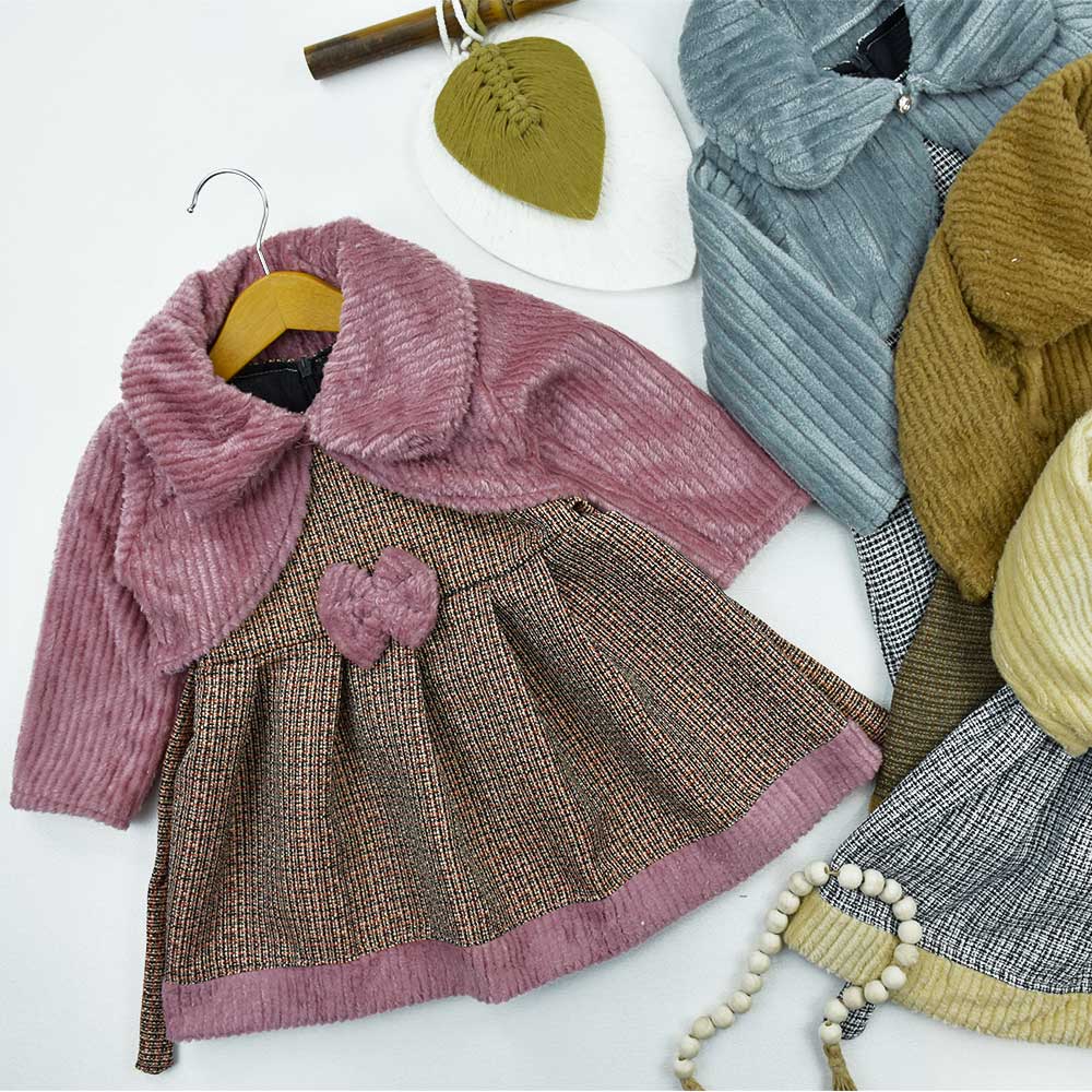 ست کت سارافون دخترانه پاپیونی کد 10875