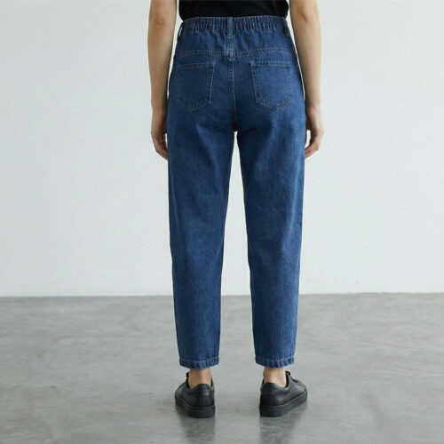 شلوار جین مام فیت زنانه آبی ژرنال1 کد 8863