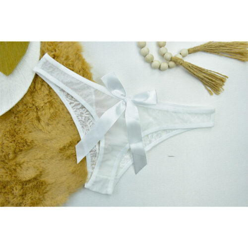 شورت فانتزی زنانه پاپیونی سفید کد 10476