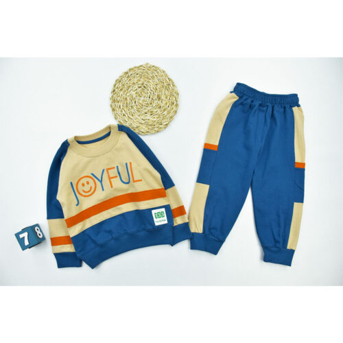 بلوز شلوار پسرانه استیکر آبی کد 11002