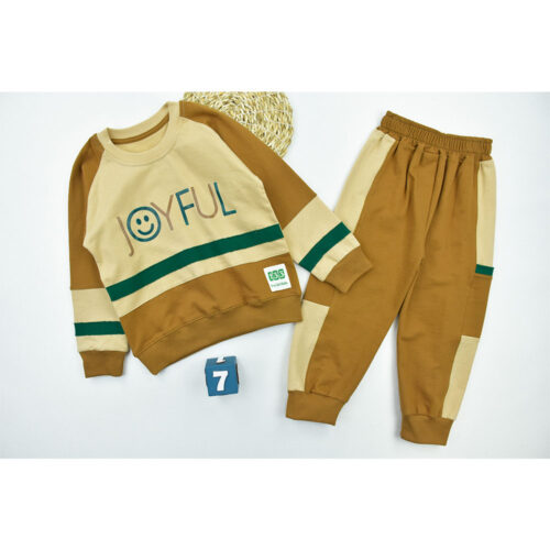 بلوز شلوار پسرانه استیکر نسکافه ای کد 11002