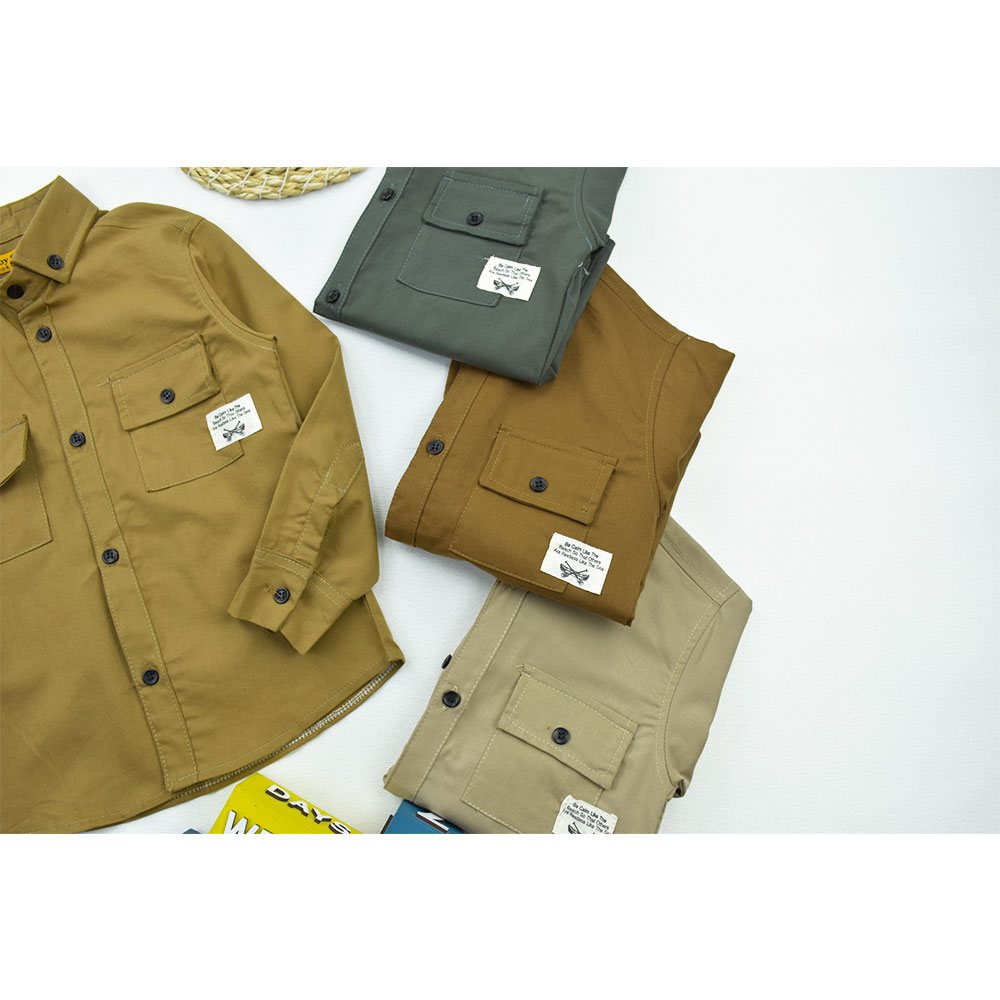 پیراهن کتان پسرانه دو جیب زوم3 کد 11078